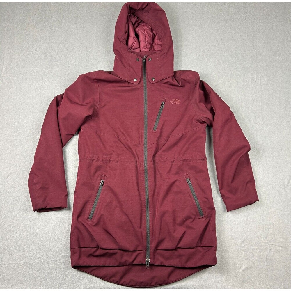 The‎ North Face Millenia Jacket Womens Small Red Insulated Full Zip Hood Dryvent